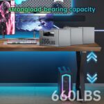 Solid Wood Rustic Style 55.1-inch Computer Desk - Large Office Desk for Home Office, Modern and Simple Design, Ideal for Dining,Study, Writing (Black-w, 55.12 * 27.56 * 29.53) - Image 3